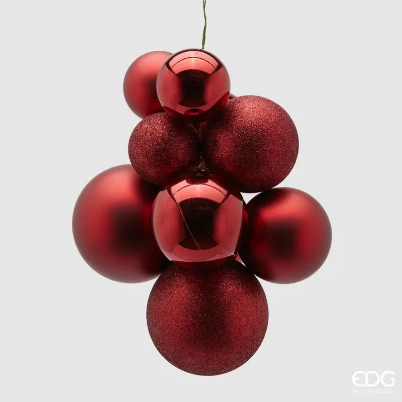 Edg - palla di natale grappolo grande bordeaux | rohome