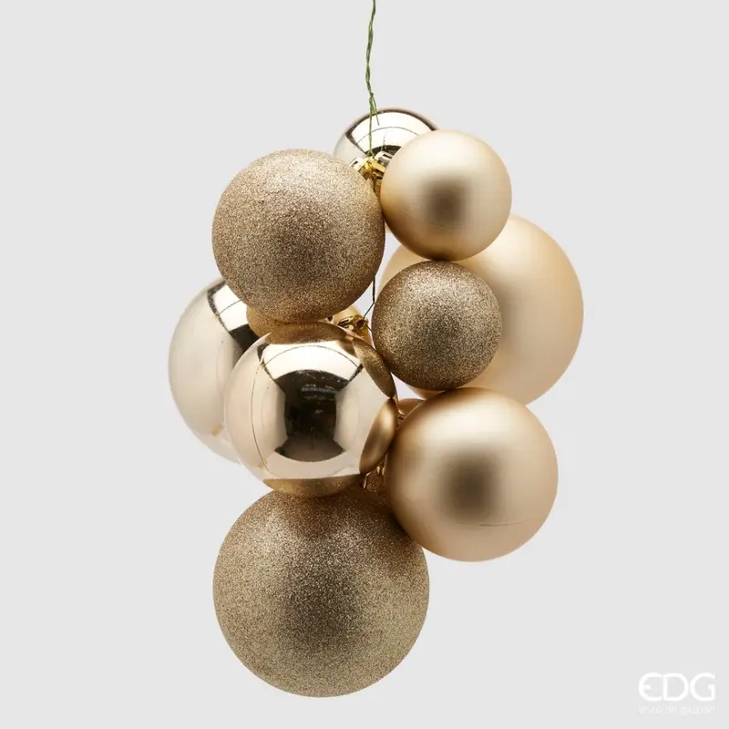 Edg - palla di natale grappolo grande oro chiaro | rohome
