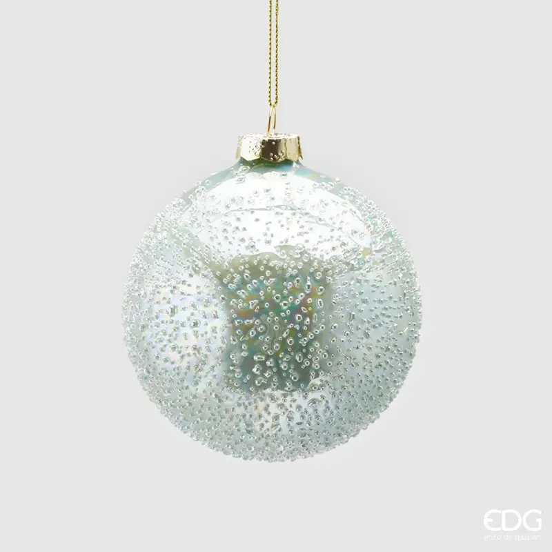 Edg - palla di natale vetro microbolle lt.green | rohome