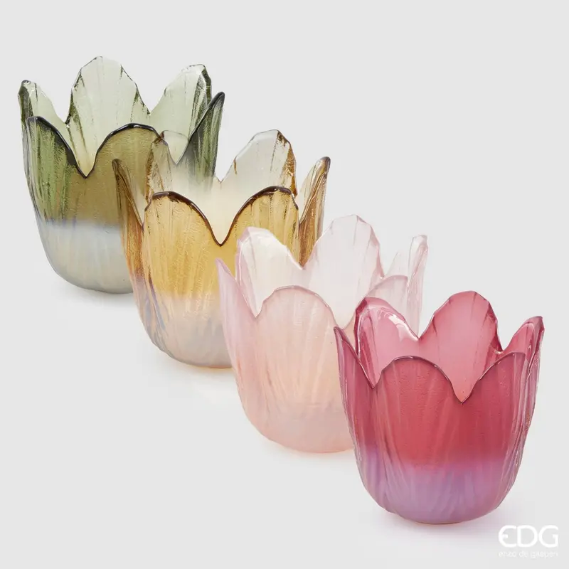 Edg - Portacandela bellflower in vetro colorato | Rohome