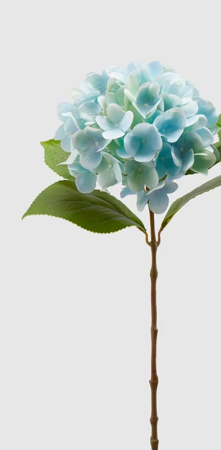 Edg - Ramo artificiale ortensia nobile azzurro h.60cm | Rohome