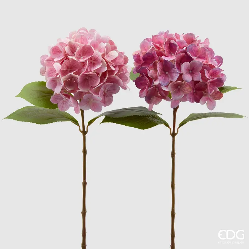 Edg - Ramo artificiale ortensia nobile dark rosa h.60cm | Rohome