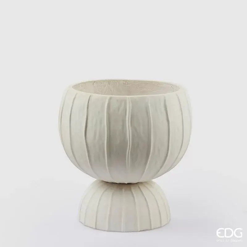 Edg - Vaso a righe bombato con piede | Rohome