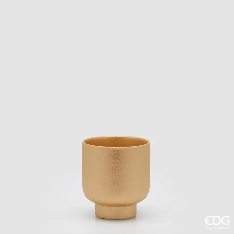 Edg - Vaso Lanzarote in terracotta gold con piede | Rohome