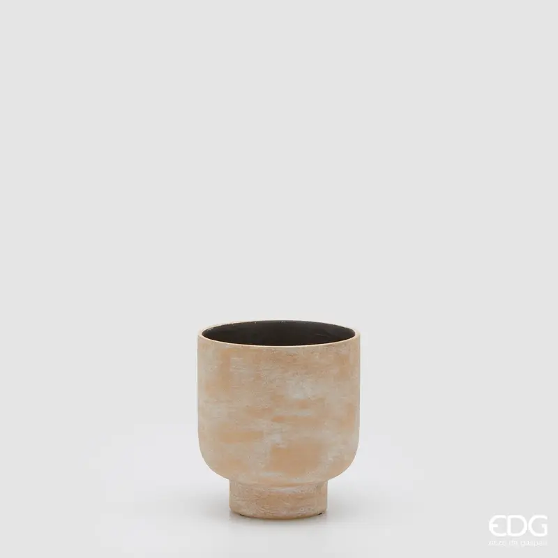 Edg - Vaso Lanzarote in terracotta light gold con piede | Rohome