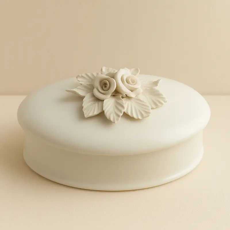 Egon von Fürstenberg Scatola Porcellana Bianca Rose 19x14 cm
