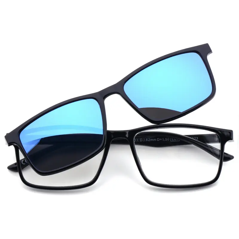 EL CHARRO OCCHIALI DA LETTURA NERO +1,00 + CLIP-ON MAGNETICO LENTI BLU SPECCHIO