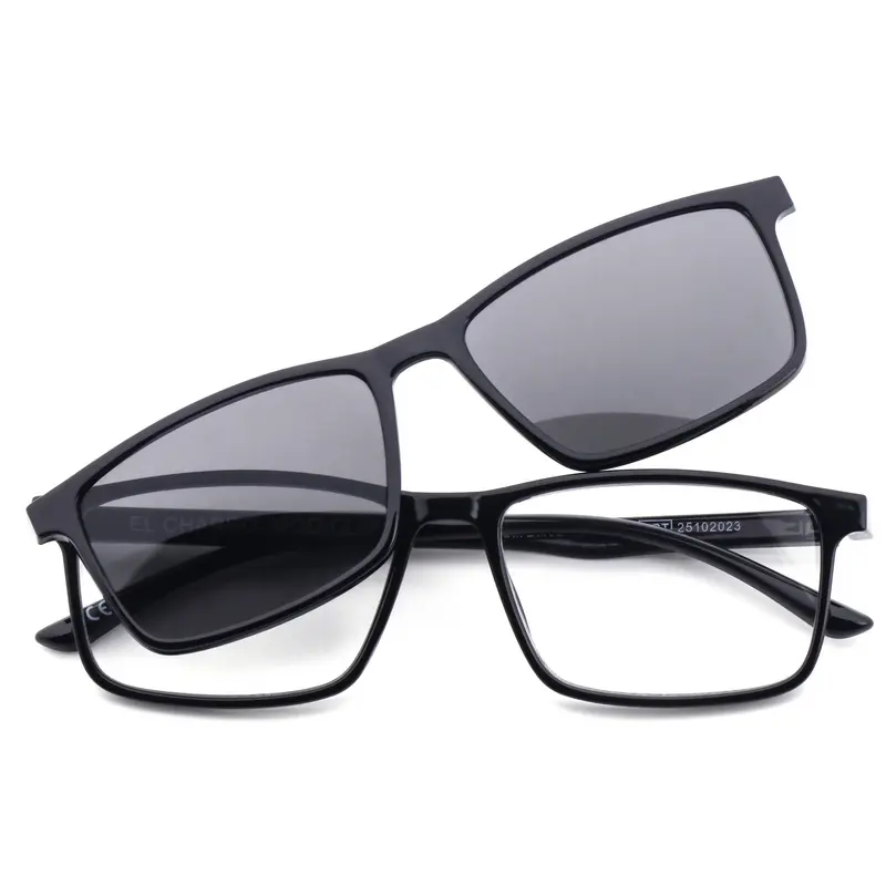 EL CHARRO OCCHIALI DA LETTURA NERO +2,00 + CLIP-ON MAGNETICO LENTI GRIGIE