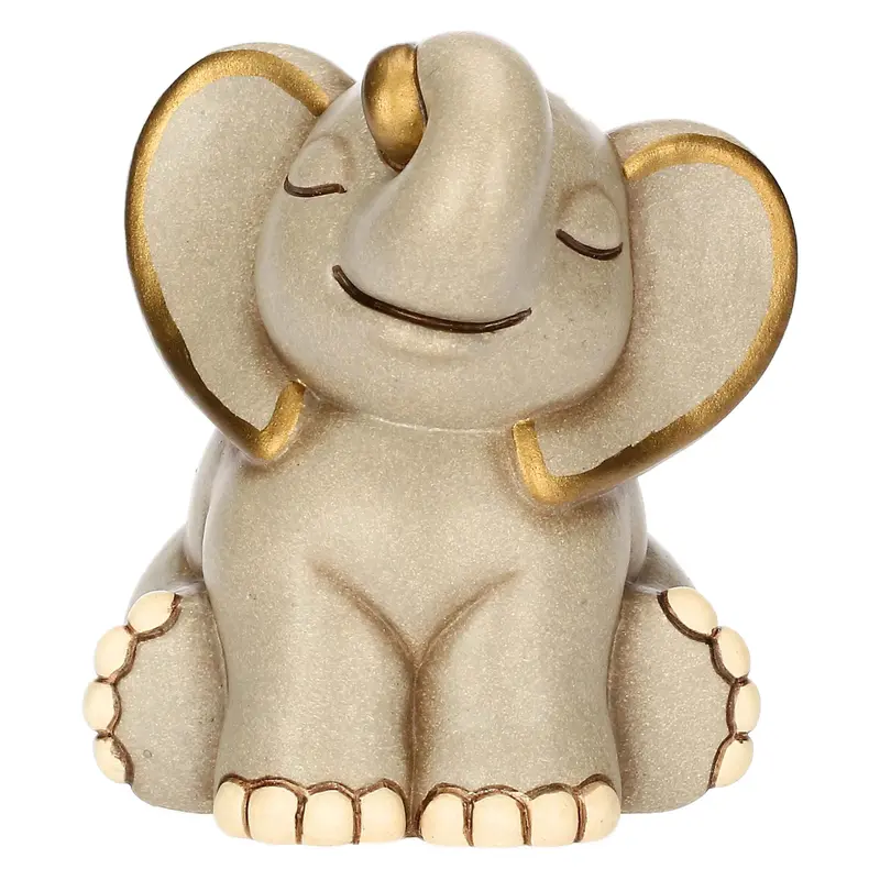 Elefante Thun Elly piccolo con quadrifoglio in ceramica | Rohome