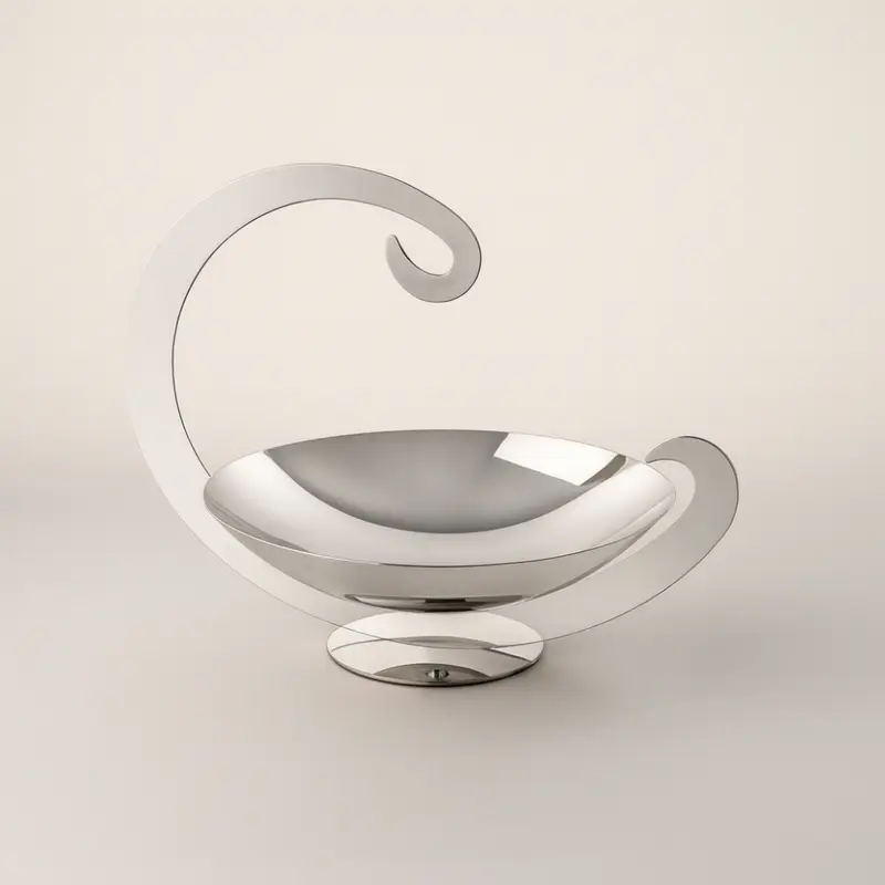 Elleffe Design Centrotavola Alzata Acciaio Inox Moderno 30 cm