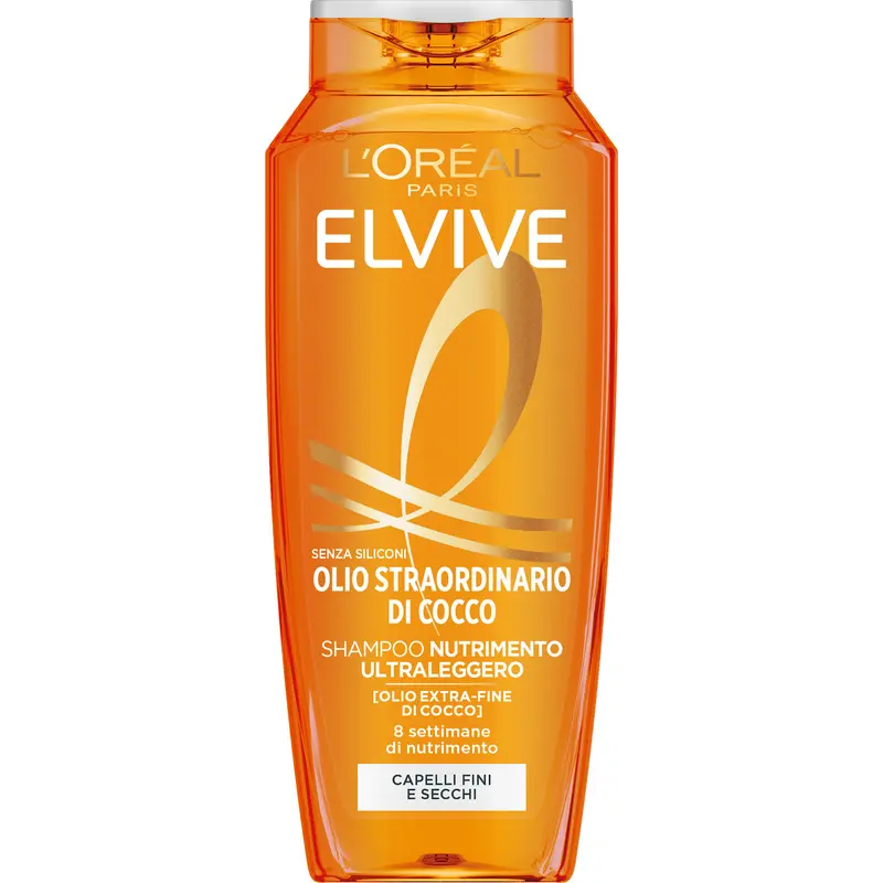ELVIVE SHAMPOO OLIO STRAORDINARIO DI COCCO NUTRIMENTO ULTRA LEGGERO CAPELLI FINI E SECCHI 250 ML