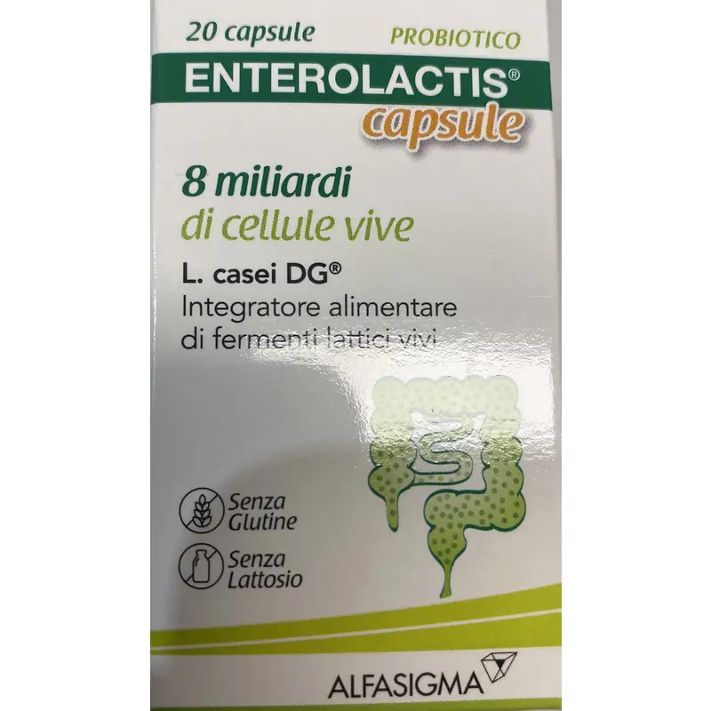 ENTEROLACTIS 8 MILIARDI DI FERMENTI LATTICI VIVI 20 CAPSULE INTEGRATORE ALIMENTARE