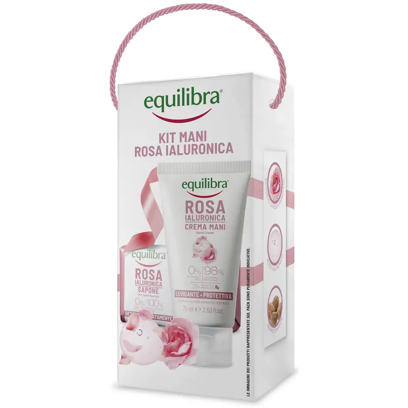 EQUILIBRA COFANETTO KIT MANI ROSA IALURONICA
