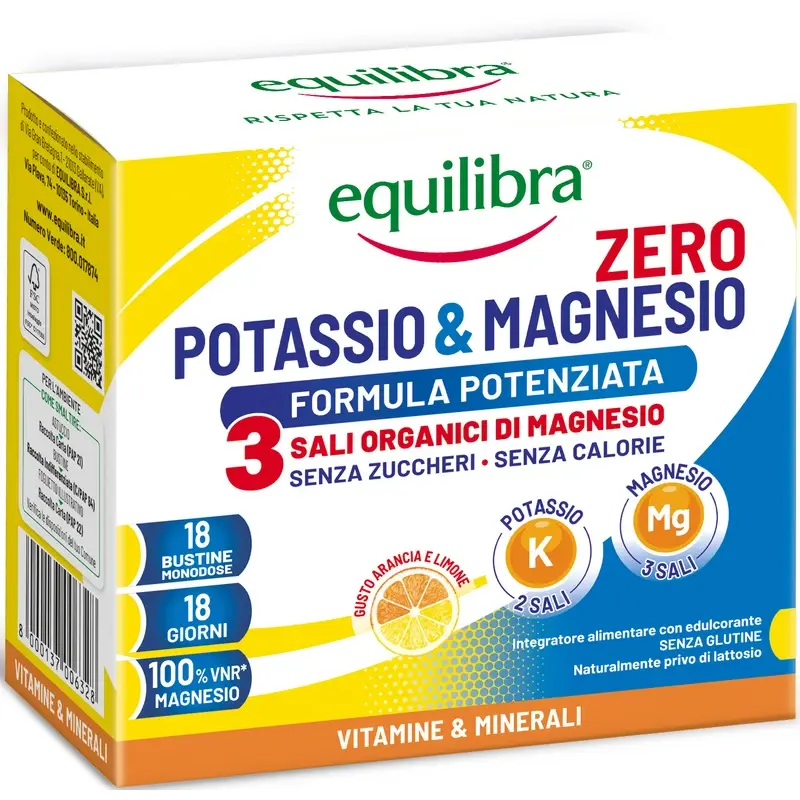 EQUILIBRA ZERO POTASSIO & MAGNESIO 18 BUSTINE INTEGRATORE ALIMENTARE