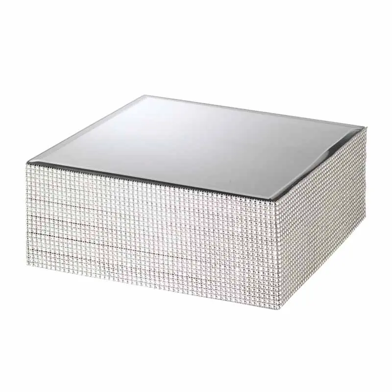 Espositore quadrato con specchio e strass 15cm | Rohome