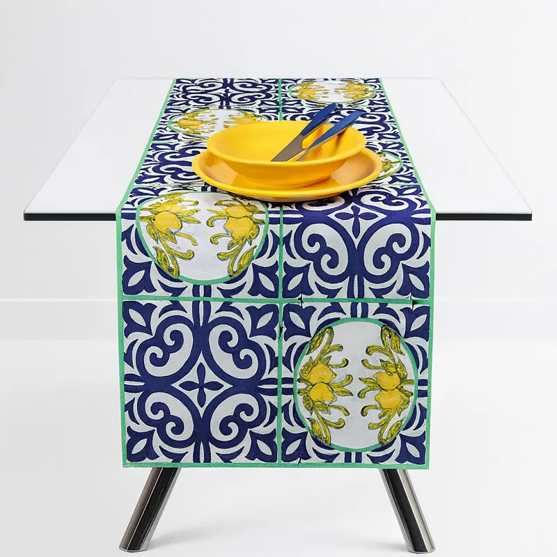 Excelsa Runner Amalfi Limoni in Cotone 140x45 cm