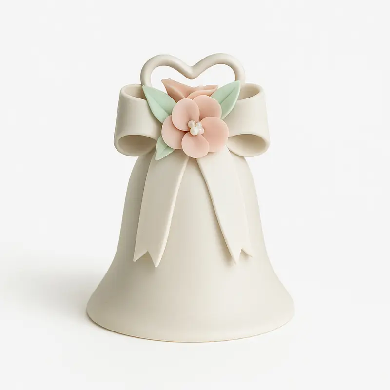 F.lli Majello Campana Capodimonte Porcellana Biscuit H 16cm