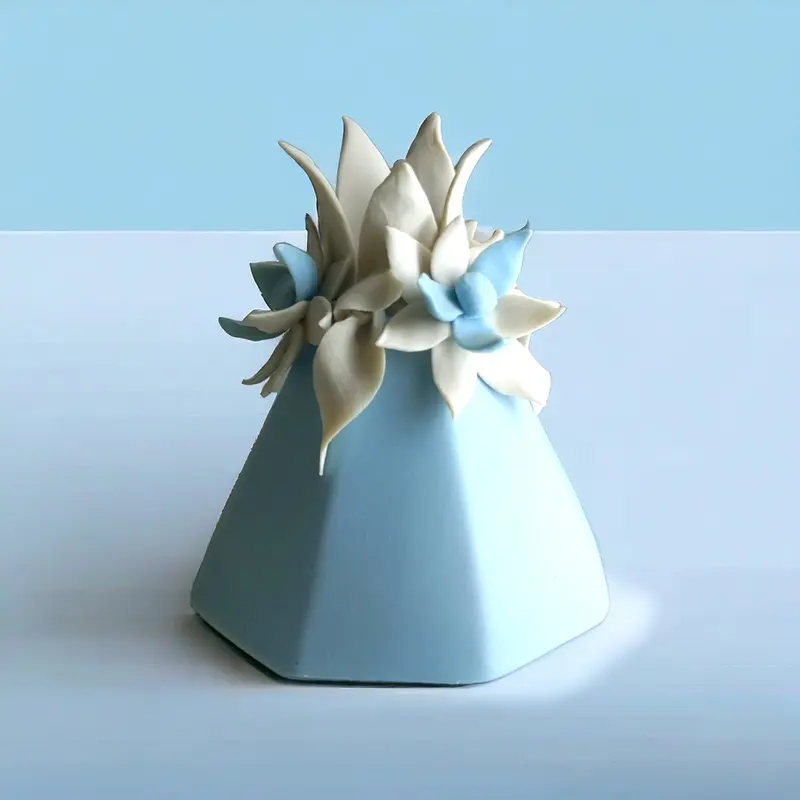 F.lli Majello Capodimonte Vasetto Diffusore Biscuit Ninfea Celeste 11 cm