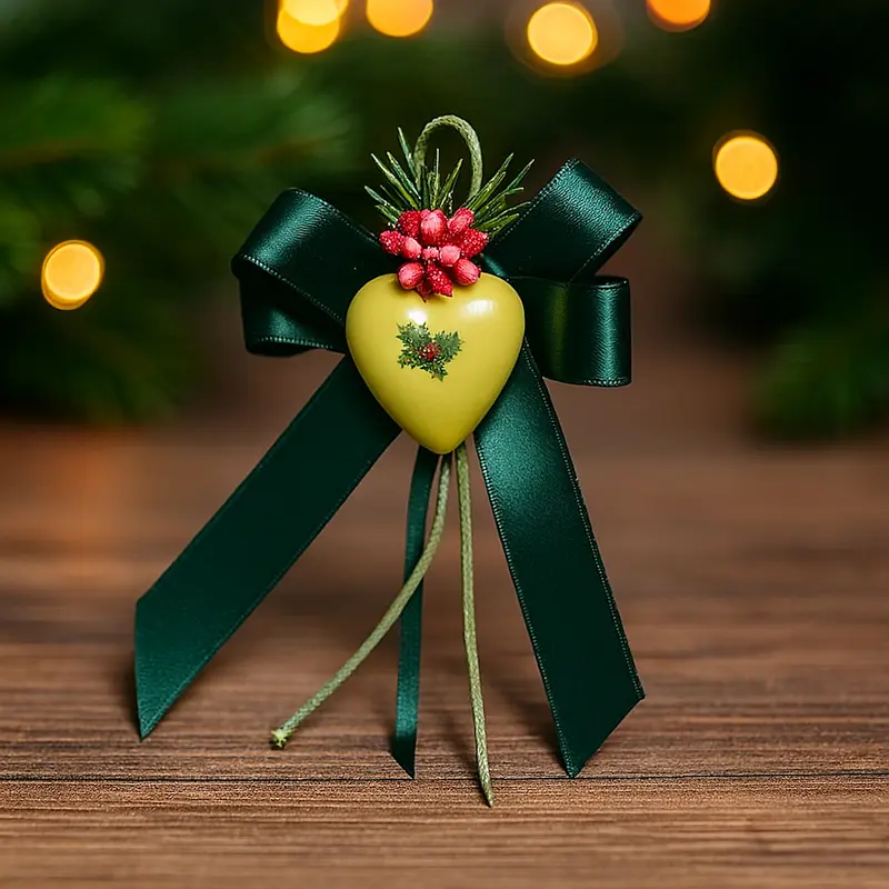 F.lli Majello Cuore Capodimonte Fiocco Rosso Albero Natale 5 cm