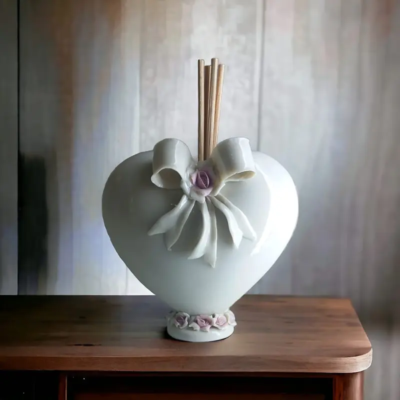 F.lli Majello Cuore Diffusore Rosa Porcellana 11x10,5 cm