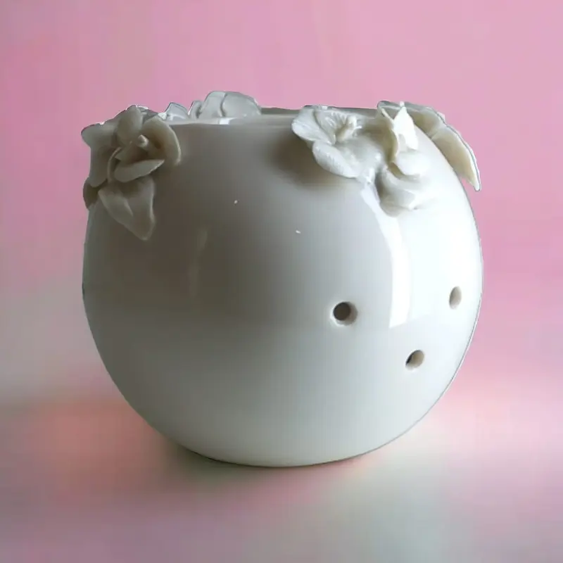 F.lli Majello Porta Candela Capodimonte Bianco H 9 cm