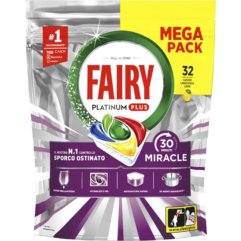 FAIRY TUTTO IN 1 PLATINUM PLUS MIRACLE 32 CAPS LIMONE
