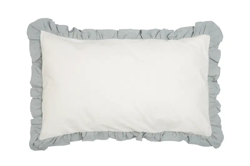 Federa con Frou Frou in misto lino Made in Italy NATURALE/GRIGIO