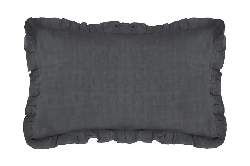 Federa in puro lino stonewashed Tifone con Frou Frou