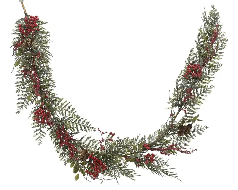 Festone natalizio glitter con frutti di bosco | rohome