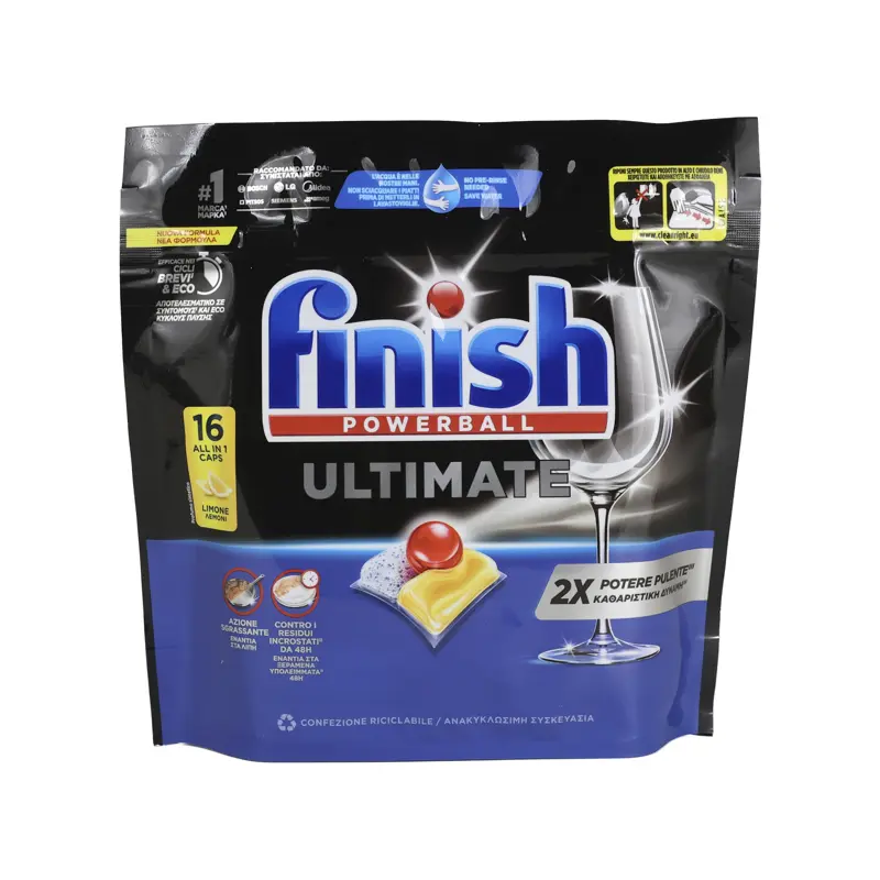 FINISH PASTIGLIE PER LAVASTOVIGLIE ULTIMATE ALL IN 1 16 TABS LIMONE