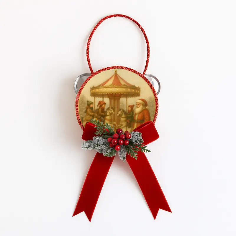 Fiocchi di Luce Christmas Carousel Tamorra Natalizia Ø10 cm L 23 cm