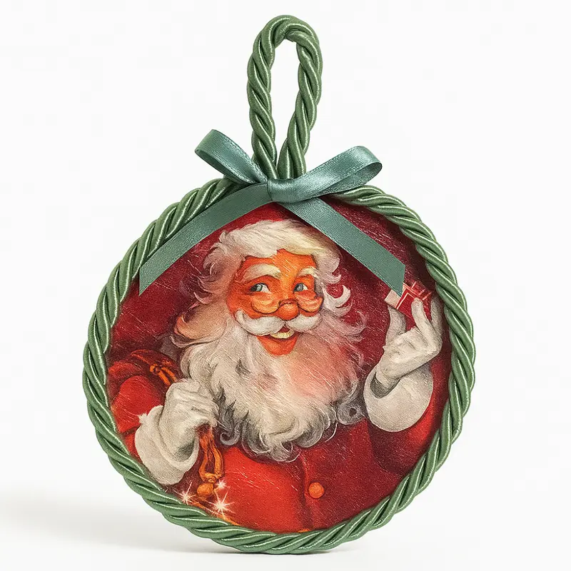Fiocchi di Luce Decorazione Albero Corteccia Rotonda 9,5 cm