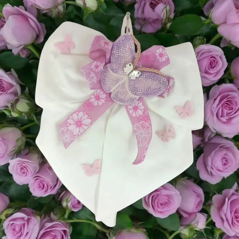 Fiocco Decorativo Farfalla Ceramica Artigianale 40x32 cm Made in Italy
