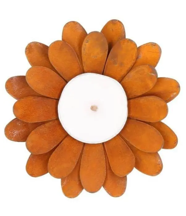 Fiore porta candela corten d 20cm | rohome