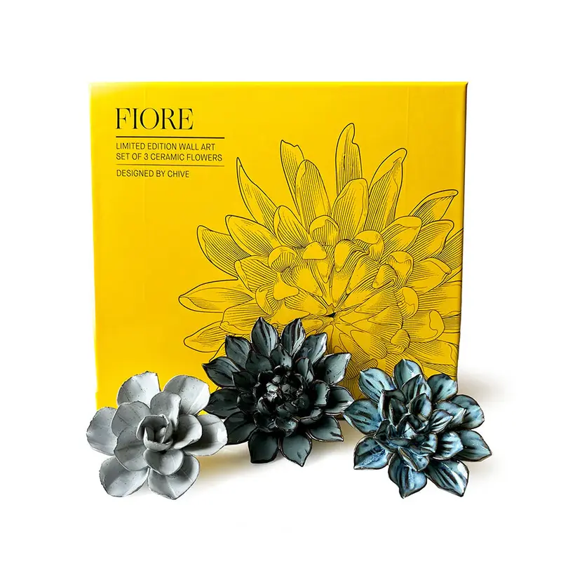 Fiore set 3 fiori in ceramica