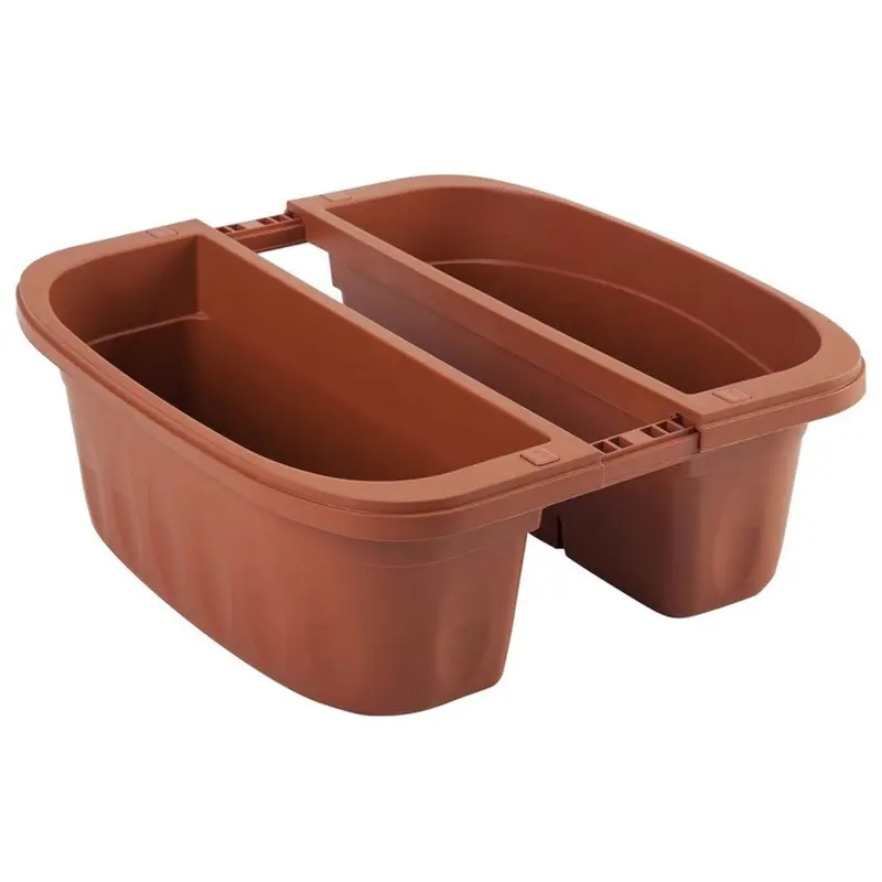 Fioriera Rettangolare Doppia Klunia Col. Terracotta Cm. 40X19,8X18,5 H