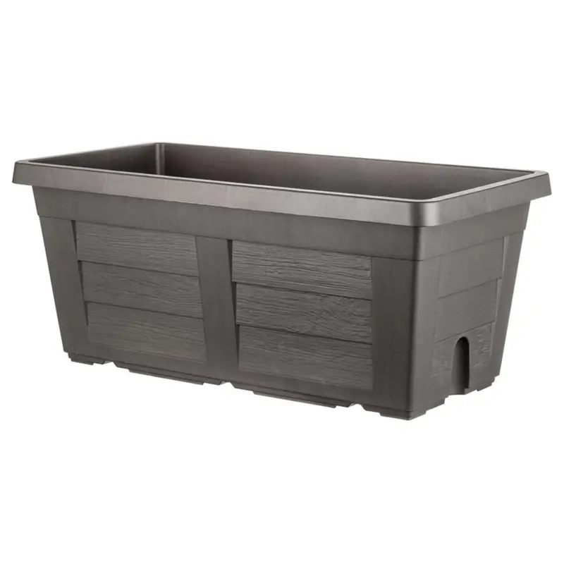 Fioriera Rettangolare Legno Col. Antracite Cm. 80X40X34 H