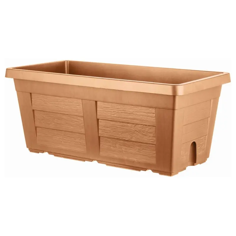 Fioriera Rettangolare Legno Col. Cotto Chiaro Cm.100X44X40 H