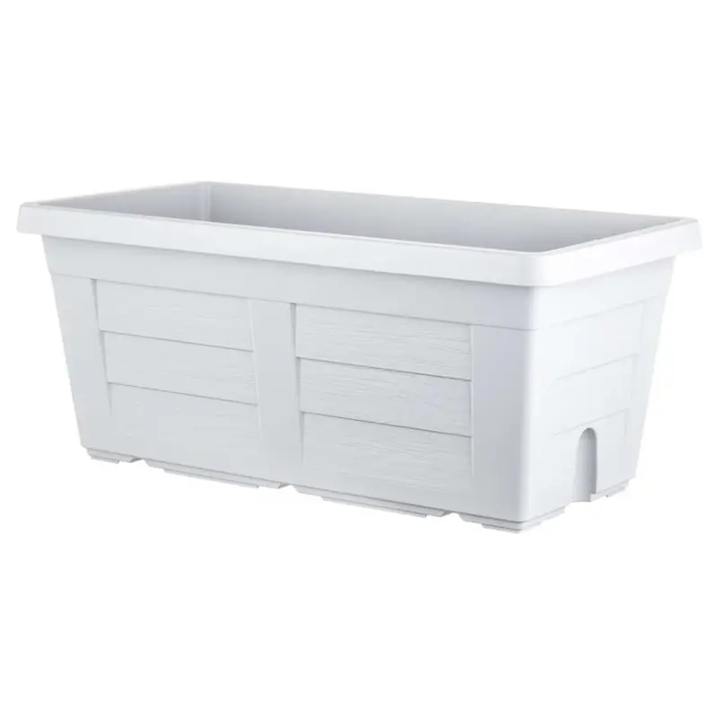 Fioriera Rettangolare Legno Col. Ghiaccio Cm. 80X40X34 H