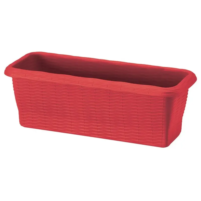 Fioriera Rettangolare Paglia Normal Col. Corallo Cm. 60X20X17,5 H