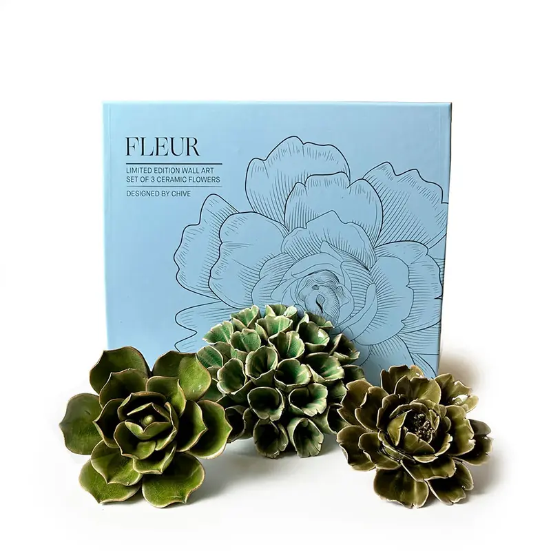 Fleur set 3 fiori in ceramica