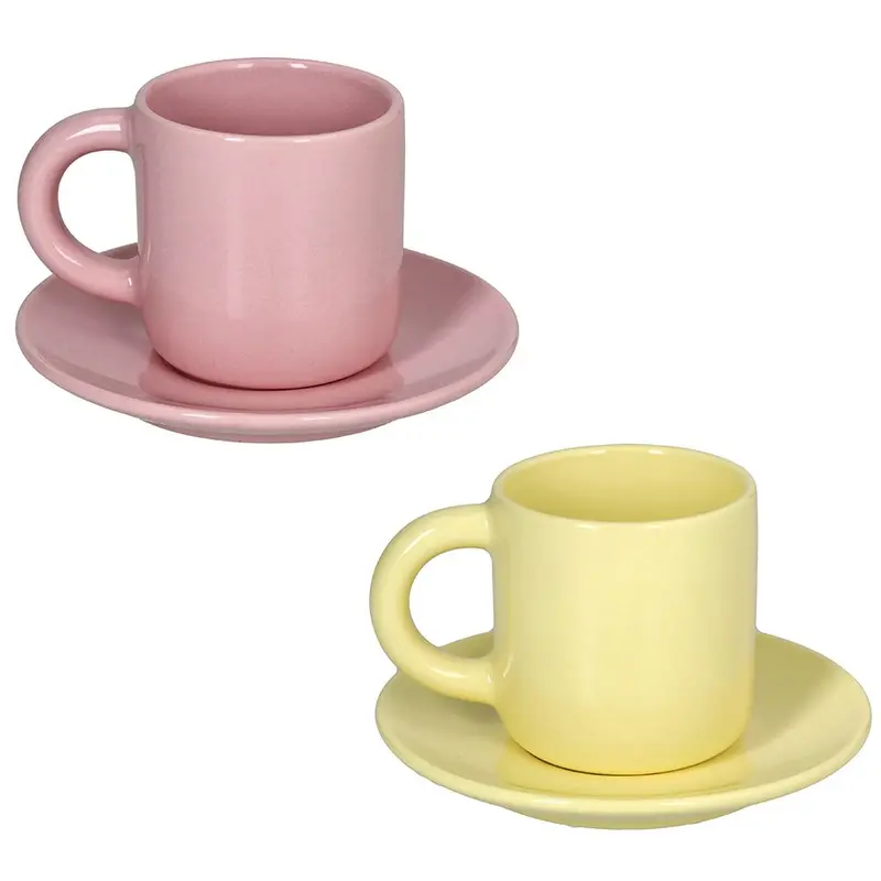 Fontebasso - set 2 tazzine caffè in porcellana colori pastello | Rohome