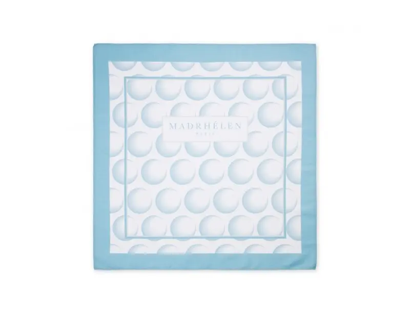 Foulard 50x50 bubble celeste e bianco | Rohome
