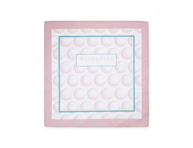 Foulard 50x50 bubble rosa e verde| Rohome