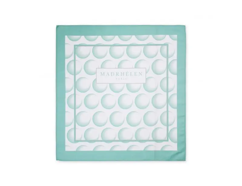 Foulard 50x50 bubble verde e panna | Rohome