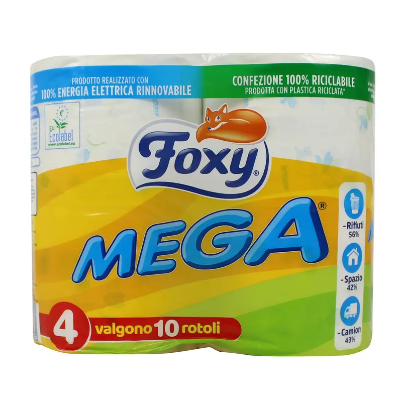 FOXY CARTA IGIENICA MEGA 4 ROTOLONI 2 VELI DECORATO