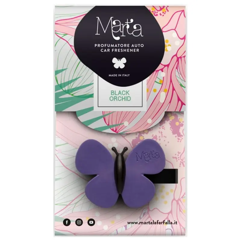 Fra-Ber Profumatore Auto ''Marta La Farfalla'' Orchidea Nera - 24 Pz
