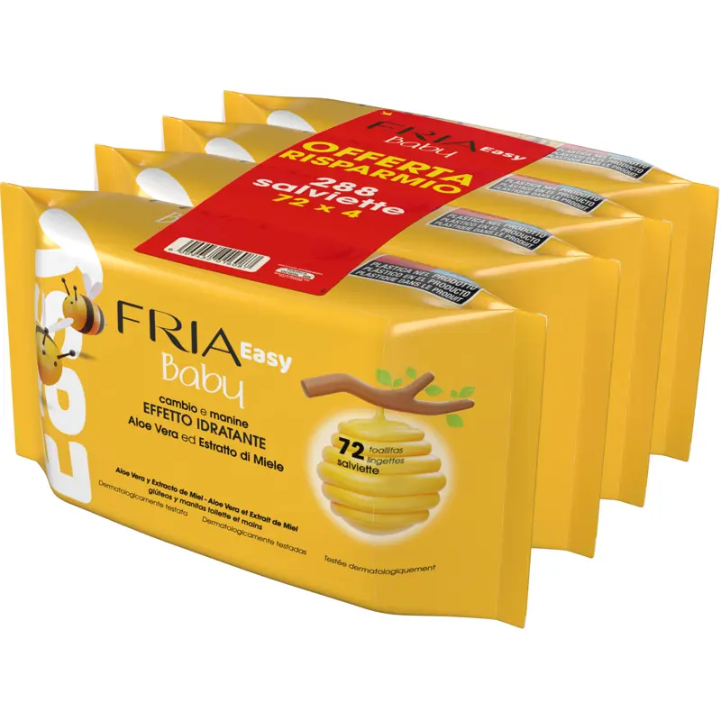 FRIA BABY EASY 72 SALVIETTE EFFETTO IDRATANTE x 4 PACCHI
