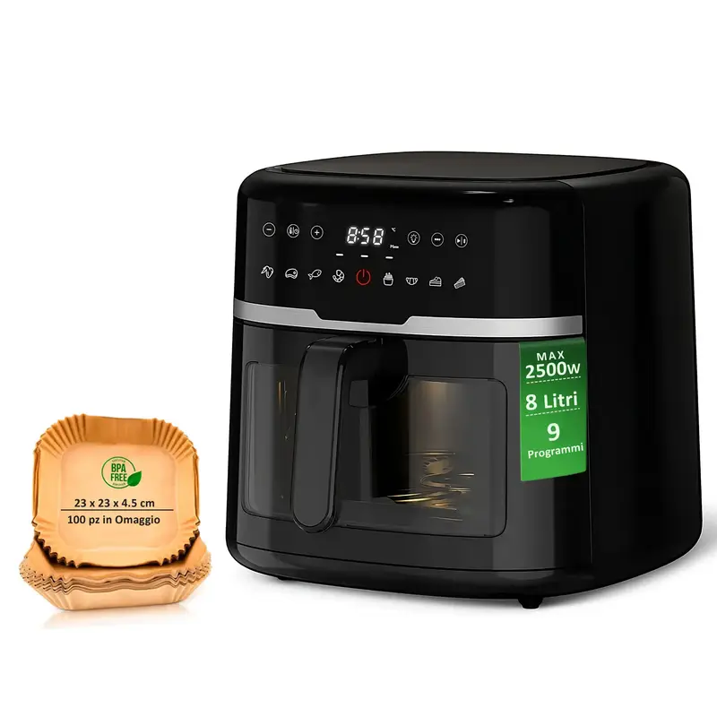 Friggitrice ad Aria 8 Litri XXL Digitale 2500 Watt