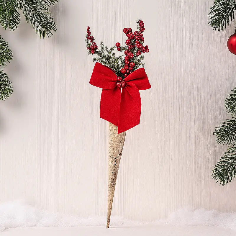 Fuori Porta Natale con Vasetto Vetro H 36 cm